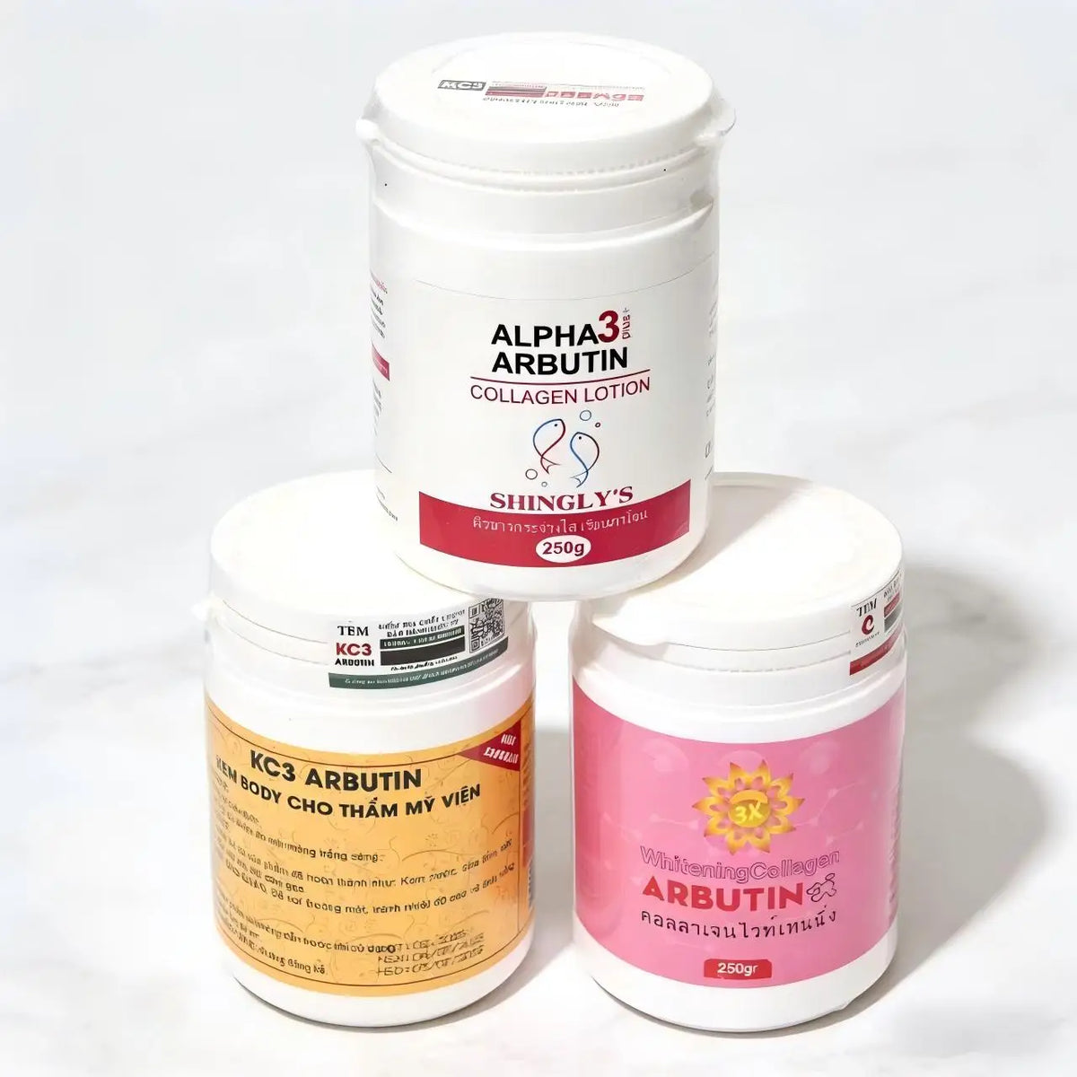 ALPHA 3 Plus Arbutin Thailand Collagen   Body Lotion Set with Whitening Hydrating for Radiant Skin Brightening Even Tone