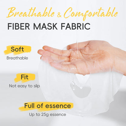 LAIKOU Vitamin C Glowing Mask Brightening Sheet Mask Hydrating Face Mask Anti-Age Skin Care 25g*20pcs