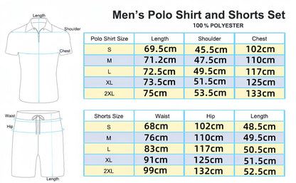 Summer Waffle Solid Color Casual Loose Collar Polo Shirt Set European and American Men Short Sleeved Shorts Casual Set