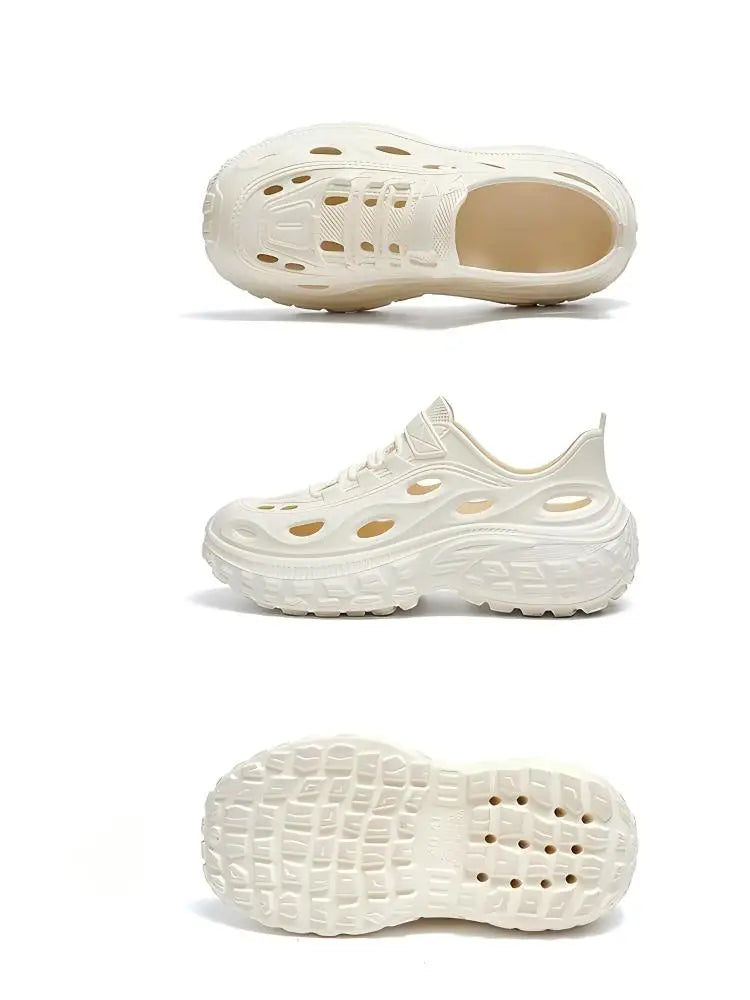 Men's Summer Clogs for Outdoor Wear, Beach Shoes, Non-Slip, Odor-Resistant, Closed-Toe, Women's Sports Casual Driving Sandals, Men's Outdoor Water Shoes