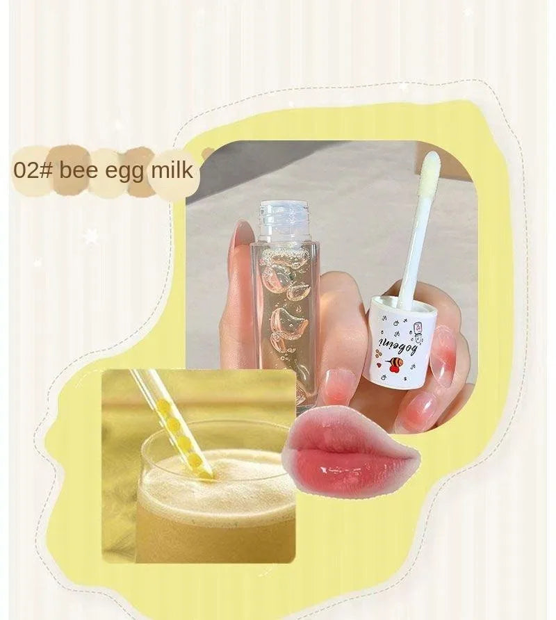 Honey lip oil water light transparent glass honey lip moisturizing lip oil moisturizing lips student affordable