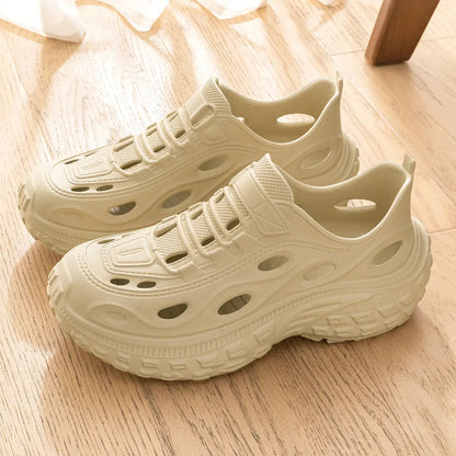 Men's Summer Clogs for Outdoor Wear, Beach Shoes, Non-Slip, Odor-Resistant, Closed-Toe, Women's Sports Casual Driving Sandals, Men's Outdoor Water Shoes
