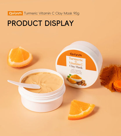Turmeric Mud Mask Cleansing Pore Vitamin C Mud Mask Eliminate Pimples Inhibit Melanin Exfoliating Shrink Pores Face Skin Care