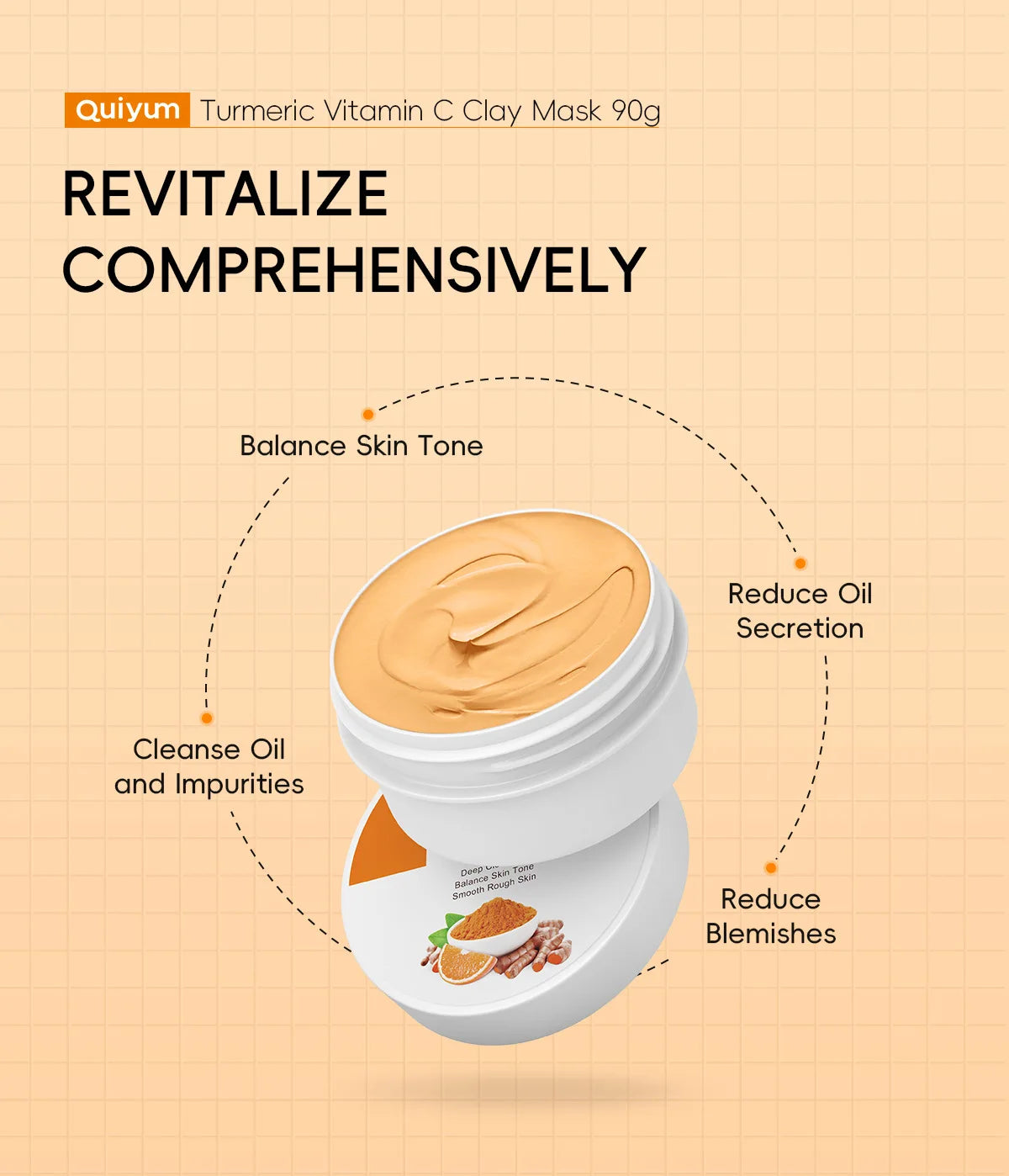 Turmeric Mud Mask Cleansing Pore Vitamin C Mud Mask Eliminate Pimples Inhibit Melanin Exfoliating Shrink Pores Face Skin Care