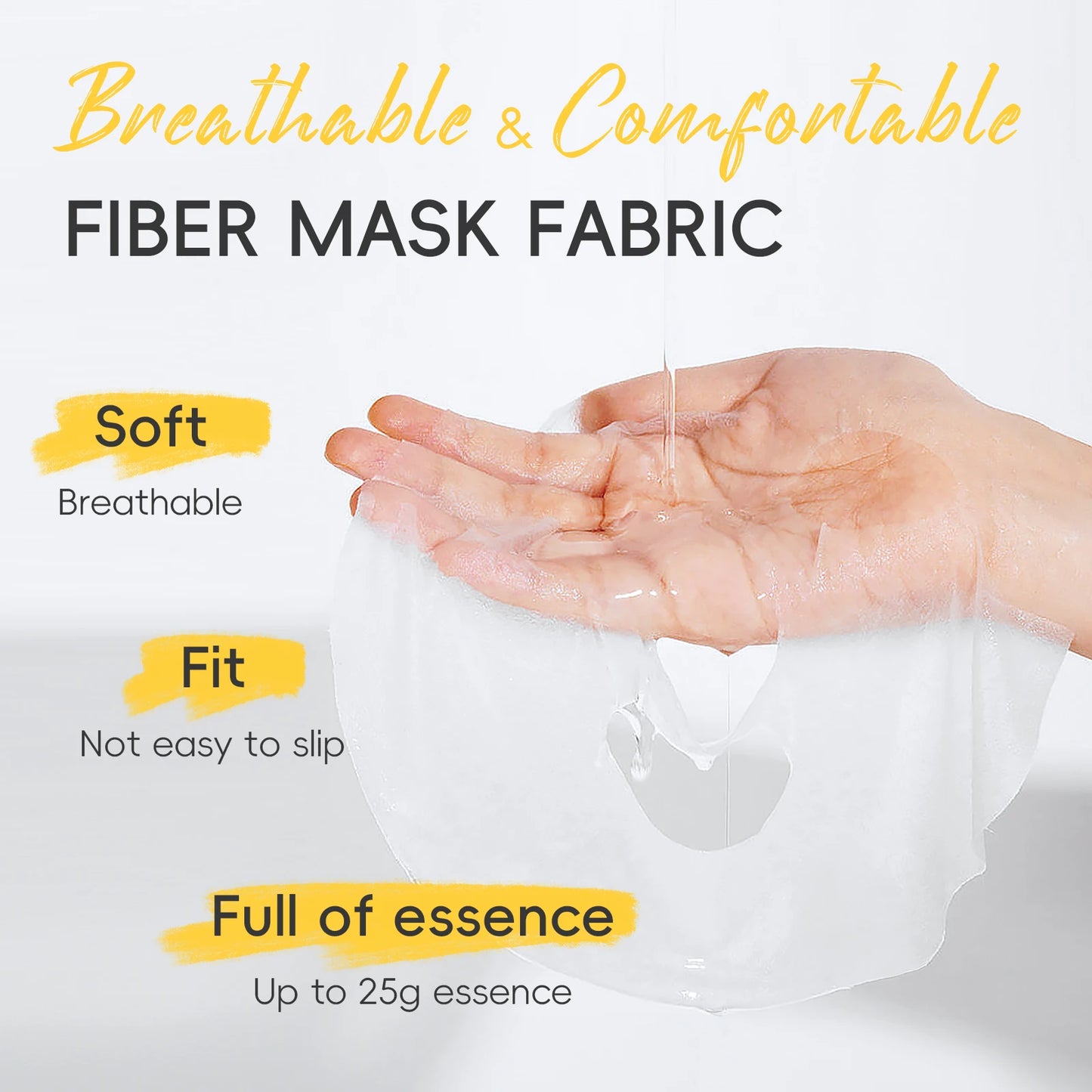 LAIKOU Vitamin C Glowing Mask Brightening Sheet Mask Hydrating Face Mask Anti-Age Skin Care 25g*20pcs