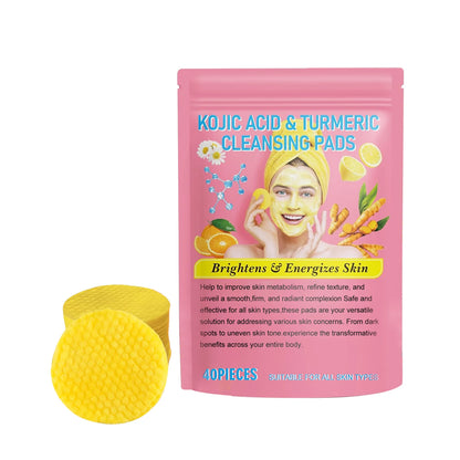 Turmeric Kojic Acid Cleansing Pads Exfoliating Pads Removing Dead Skin Shrink Pores Smooth Brightening Skin Face Cleansing