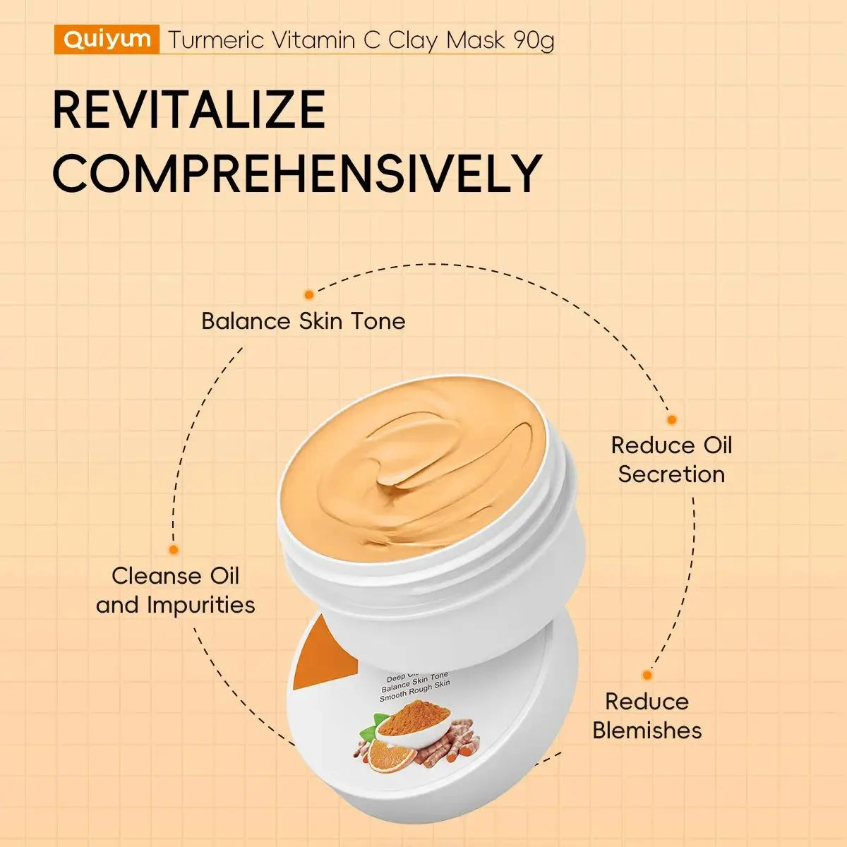 Turmeric Mud Mask Cleansing Pore Vitamin C Mud Mask Eliminate Pimples Inhibit Melanin Exfoliating Shrink Pores Face Skin Care