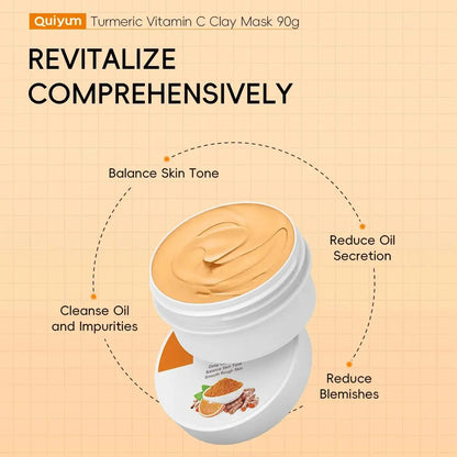 Turmeric Mud Mask Cleansing Pore Vitamin C Mud Mask Eliminate Pimples Inhibit Melanin Exfoliating Shrink Pores Face Skin Care