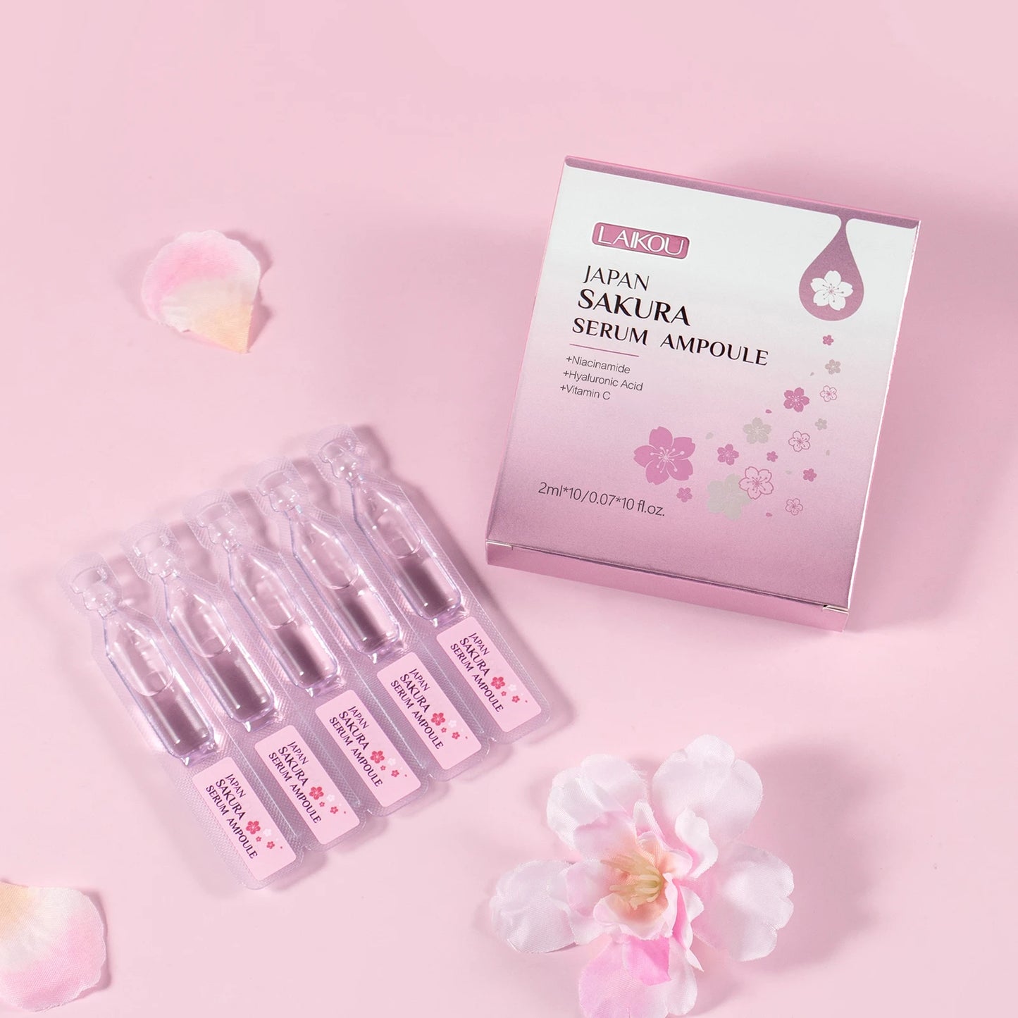 LAIKOU Japan Sakura Serum Ampoule Intensive Hydration Even Tone Smooth Lines 2ml*30