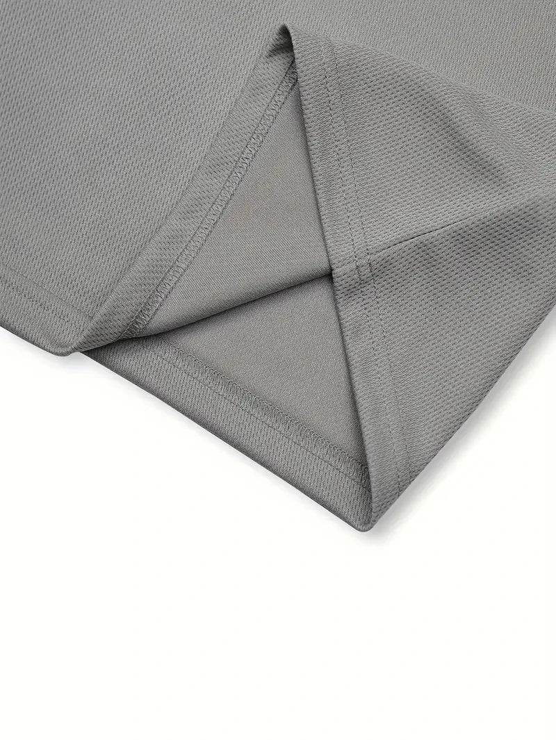 Summer Casual Versatile Fashion Short-Sleeved Button-Down Polo Shirt And Breathable Mesh Shorts Set for Men Plus Size