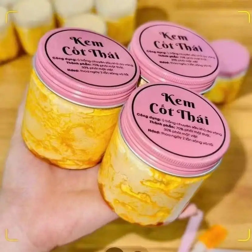 1/2/3PCS 200g Kem Cốt Thái Rỉ Dầu Vàng Nắp Hồng Và Màu Xanh Lá Cây  Body Trắng Mịn Da ,dưỡng Ẩm Da Chống Body
