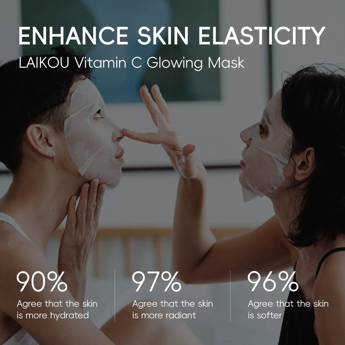 LAIKOU Vitamin C Glowing Mask Brightening Sheet Mask Hydrating Face Mask Anti-Age Skin Care 25g*20pcs