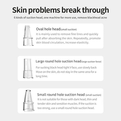 Rechargeable Portable Blackhead Remover Face Vacuum Nose Pore Cleaner Extractor Skin Care Tool