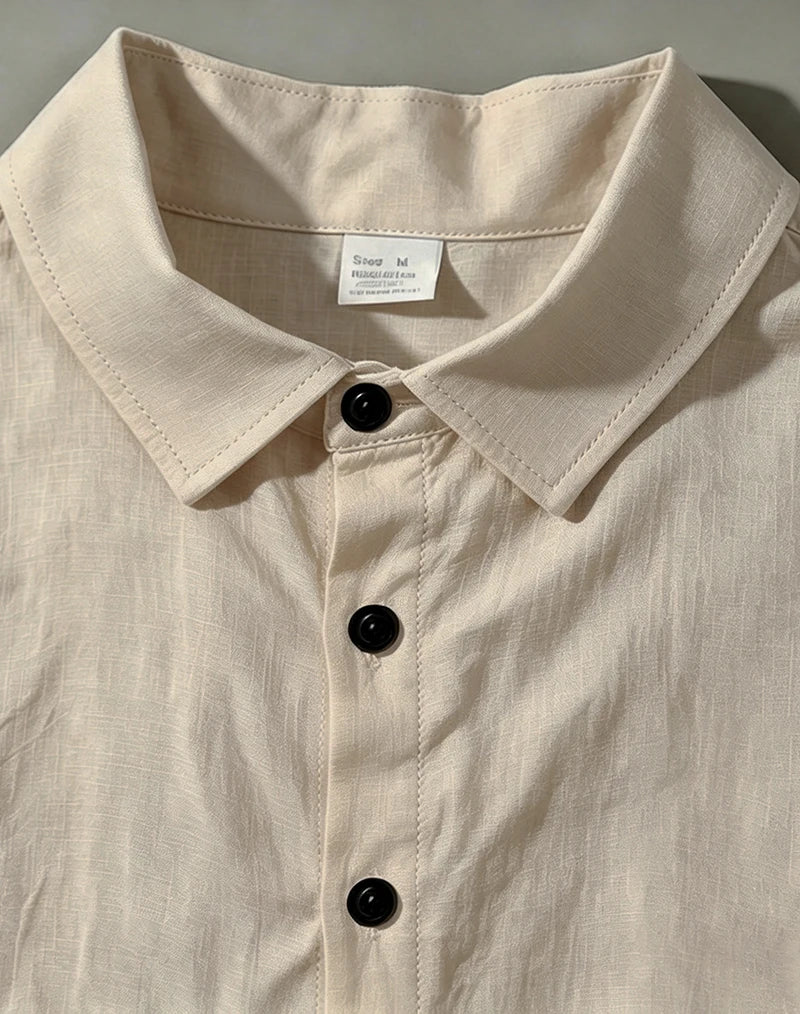 Men's 2 Piece Breathable Linen Set Short Sleeve Button Shirt & Shorts Looser Fit Summer Casual Beach Vacation Daily Wear Outfit