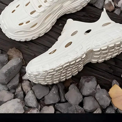 Men's Summer Clogs for Outdoor Wear, Beach Shoes, Non-Slip, Odor-Resistant, Closed-Toe, Women's Sports Casual Driving Sandals, Men's Outdoor Water Shoes