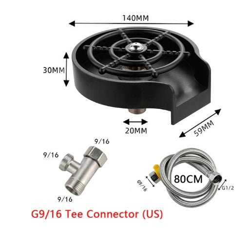 Bar Counter Cup Washer Sink High - pressure Spray Automatic Faucet Coffee Pitcher Wash Cup Tool Kitchen - BKKFinds