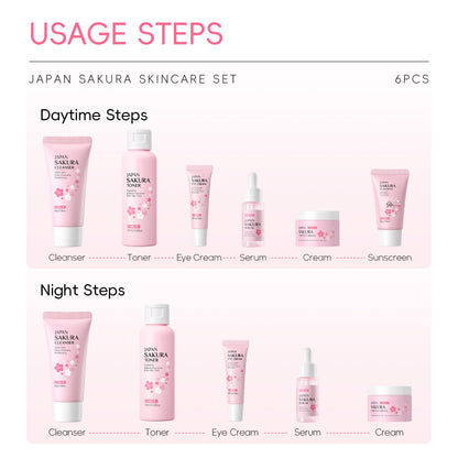 Cherry Blossom Facial Skincare Set – Complete Routine - BKKFinds