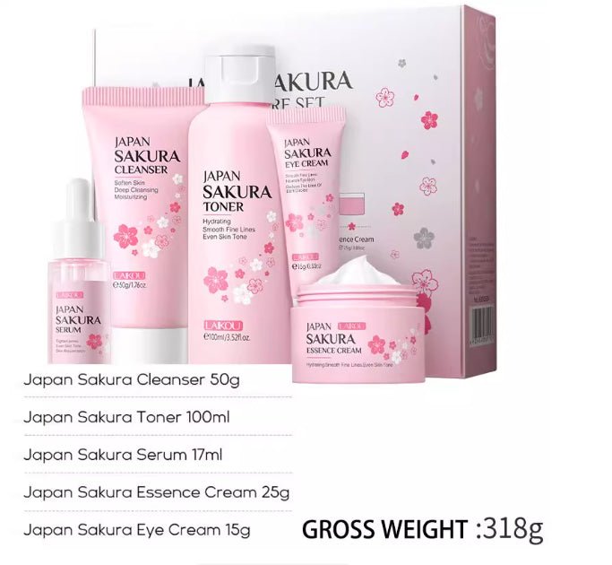Cherry Blossom Facial Skincare Set – Complete Routine - BKKFinds