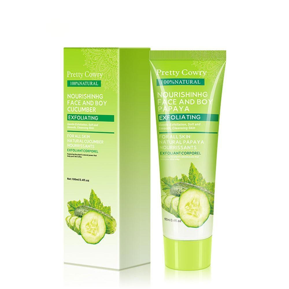 Cucumber Coconut Papaya Facial Exfoliating Gel Cream Body Cleansing - BKKFinds