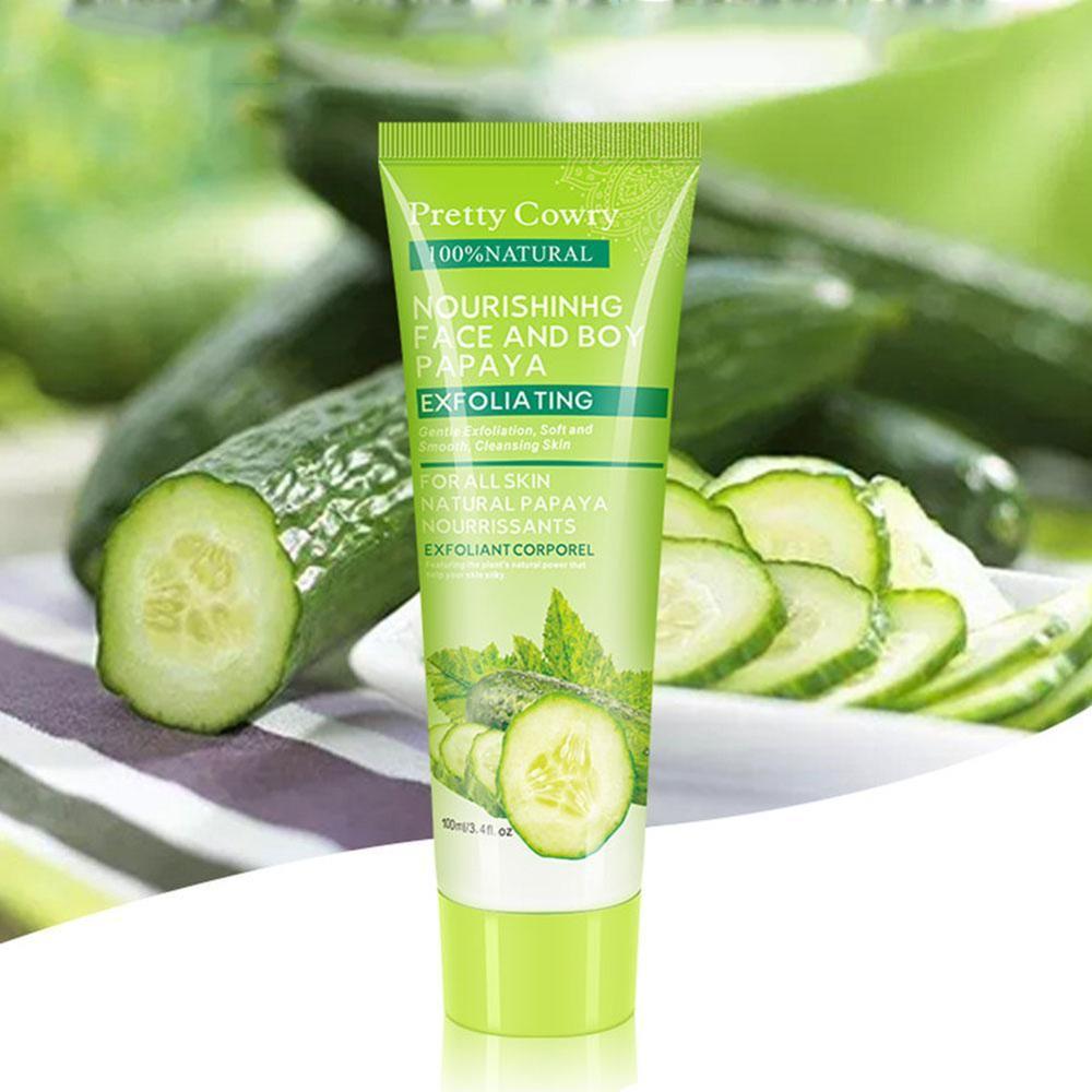 Cucumber Coconut Papaya Facial Exfoliating Gel Cream Body Cleansing - BKKFinds