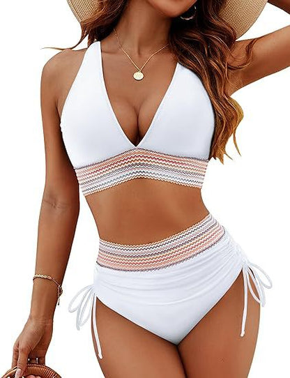 Fashion Women's High Waist Bikini Split Suit - BKKFinds