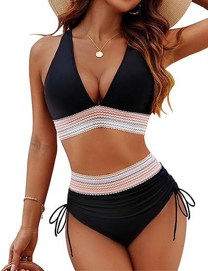 Fashion Women's High Waist Bikini Split Suit - BKKFinds