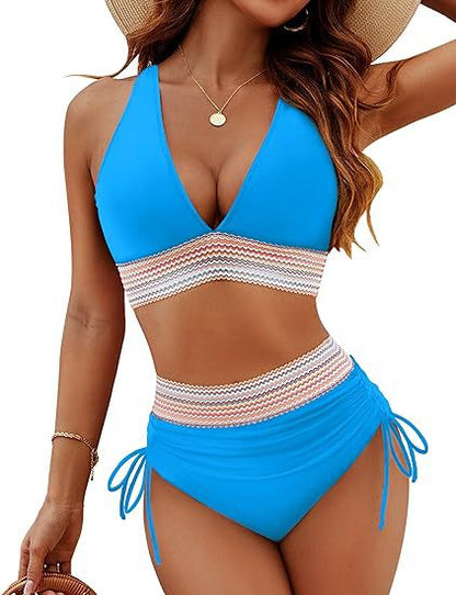 Fashion Women's High Waist Bikini Split Suit - BKKFinds