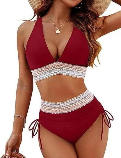 Fashion Women's High Waist Bikini Split Suit - BKKFinds
