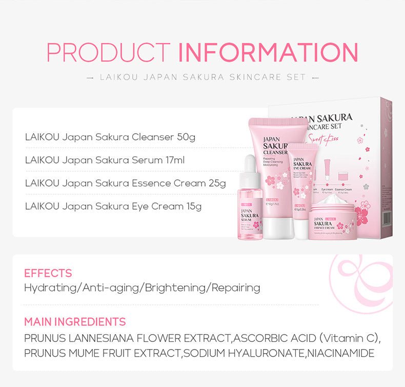 Hydrating Face Care Set with Cleanser, Essence & Creams - BKKFinds