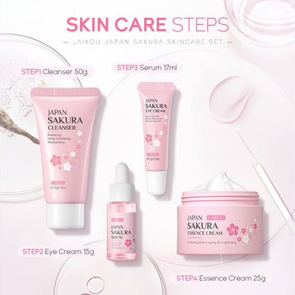 Hydrating Face Care Set with Cleanser, Essence & Creams - BKKFinds