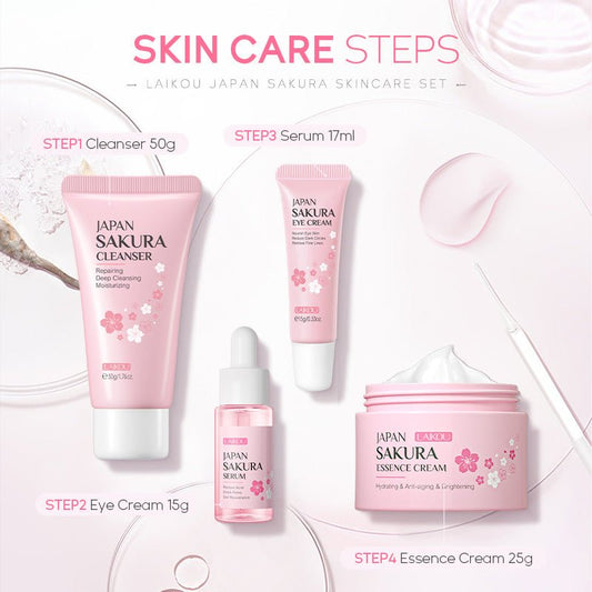 Hydrating Face Care Set with Cleanser, Essence & Creams - BKKFinds