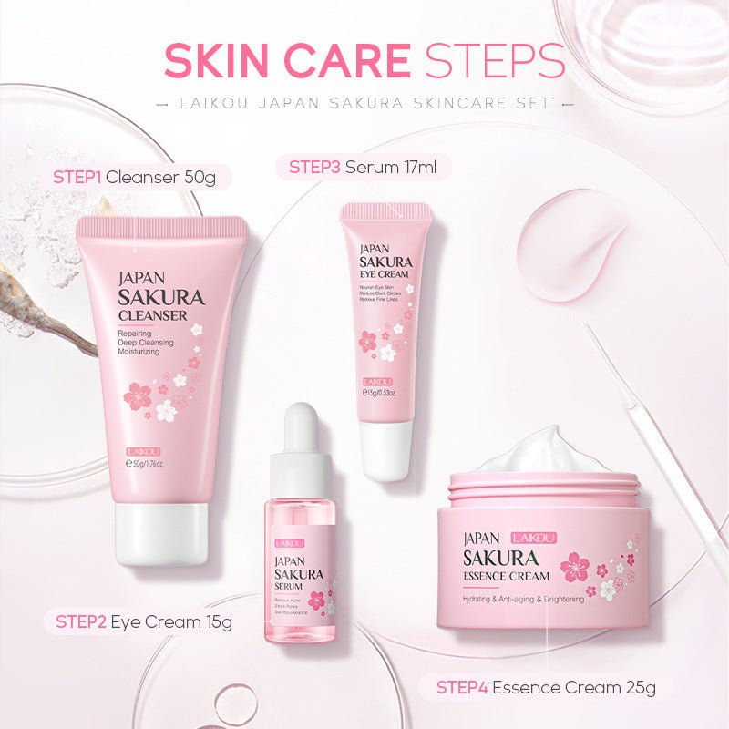 Hydrating Face Care Set with Cleanser, Essence & Creams - BKKFinds