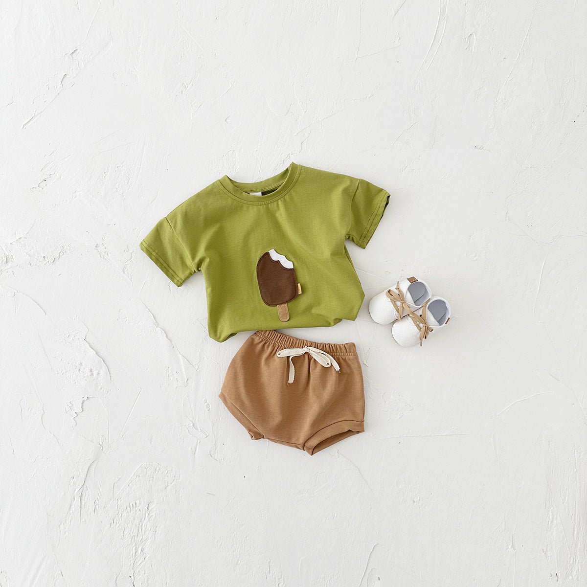 Kids Cotton Ice Cream T-Shirt and Shorts Outfit Set - BKKFinds