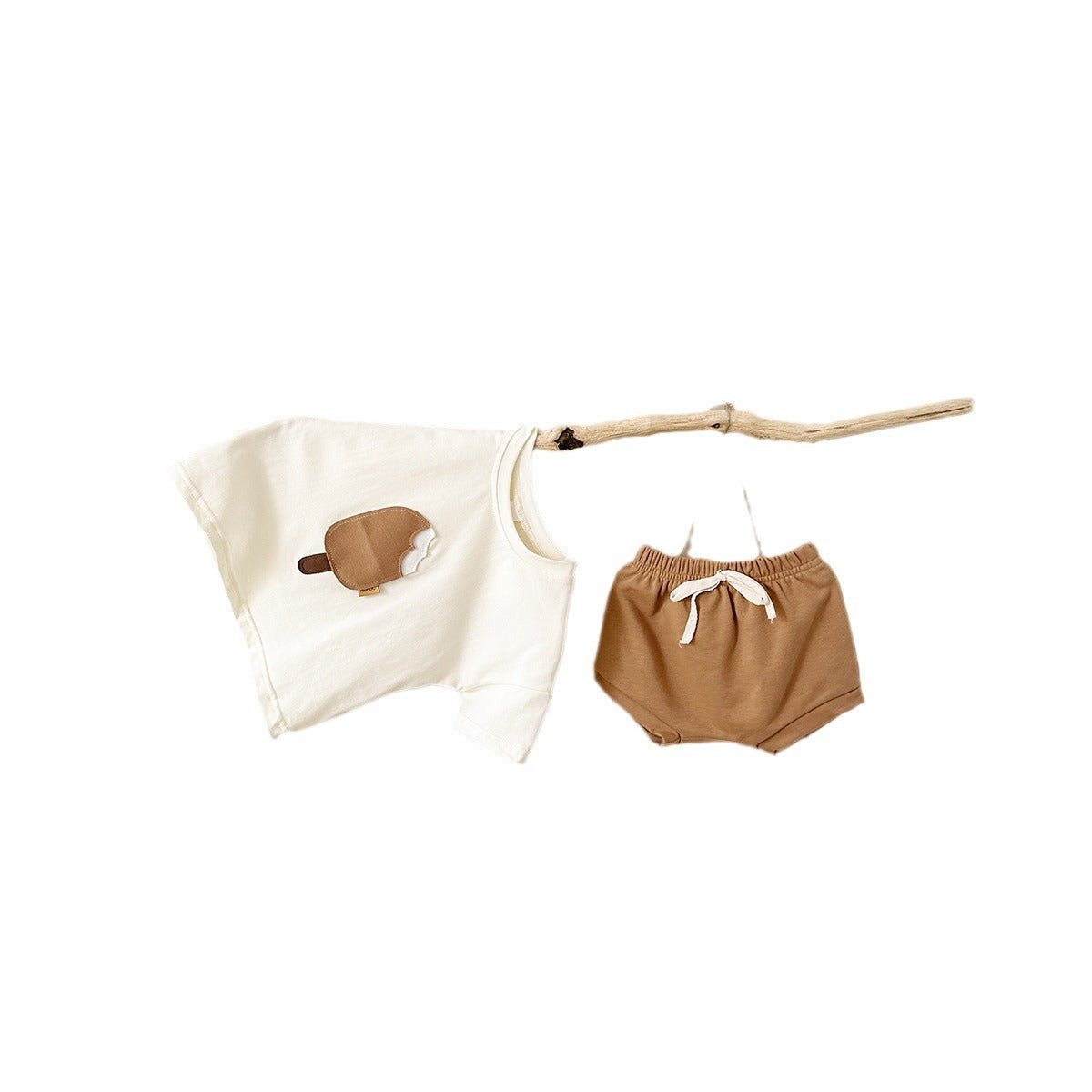 Kids Cotton Ice Cream T-Shirt and Shorts Outfit Set - BKKFinds