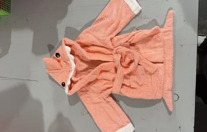 Kids Hooded Cotton Animal Bathrobe for Toddlers - BKKFinds