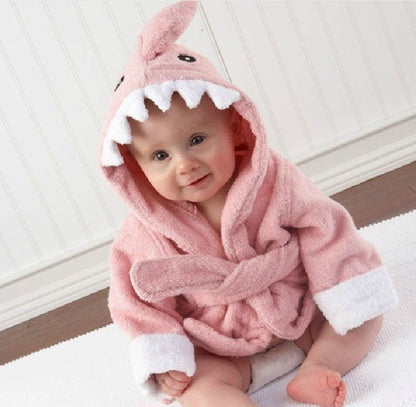 Kids Hooded Cotton Animal Bathrobe for Toddlers - BKKFinds