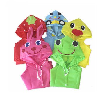 Kids Waterproof Oxford Raincoat With Fun Print - BKKFinds