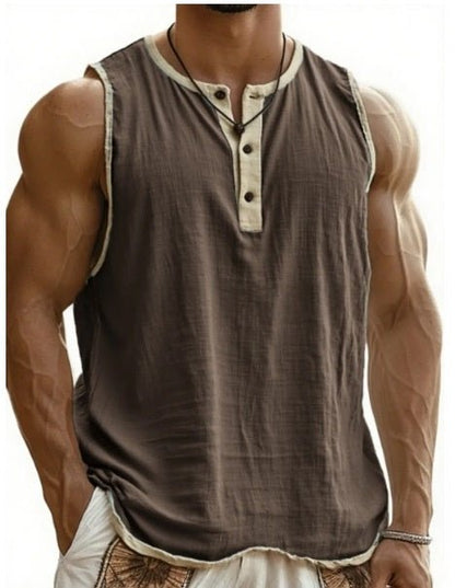 Men's Pure Cotton Sleeveless Fitness Casual Trendy Tank Top - BKKFinds