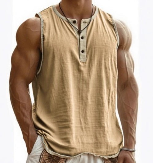 Men's Pure Cotton Sleeveless Fitness Casual Trendy Tank Top - BKKFinds