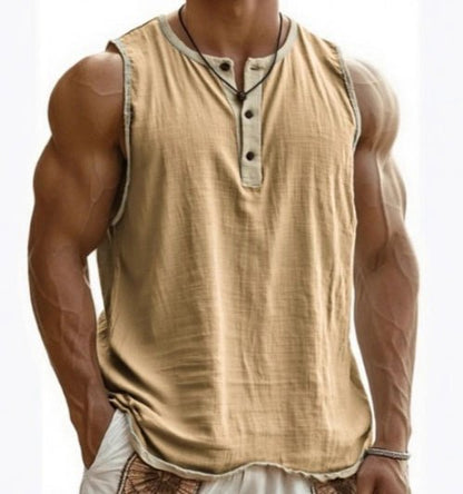 Men's Pure Cotton Sleeveless Fitness Casual Trendy Tank Top - BKKFinds