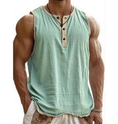 Men's Pure Cotton Sleeveless Fitness Casual Trendy Tank Top - BKKFinds
