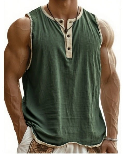 Men's Pure Cotton Sleeveless Fitness Casual Trendy Tank Top - BKKFinds
