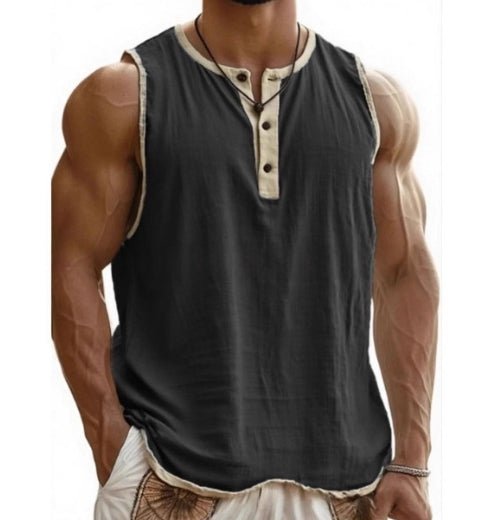 Men's Pure Cotton Sleeveless Fitness Casual Trendy Tank Top - BKKFinds