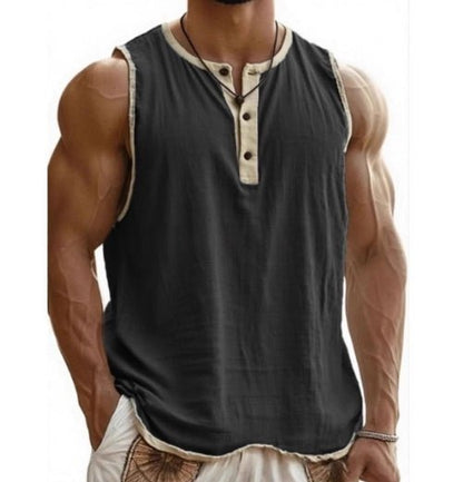 Men's Pure Cotton Sleeveless Fitness Casual Trendy Tank Top - BKKFinds