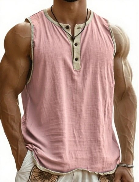 Men's Pure Cotton Sleeveless Fitness Casual Trendy Tank Top - BKKFinds
