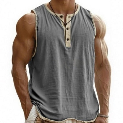Men's Pure Cotton Sleeveless Fitness Casual Trendy Tank Top - BKKFinds