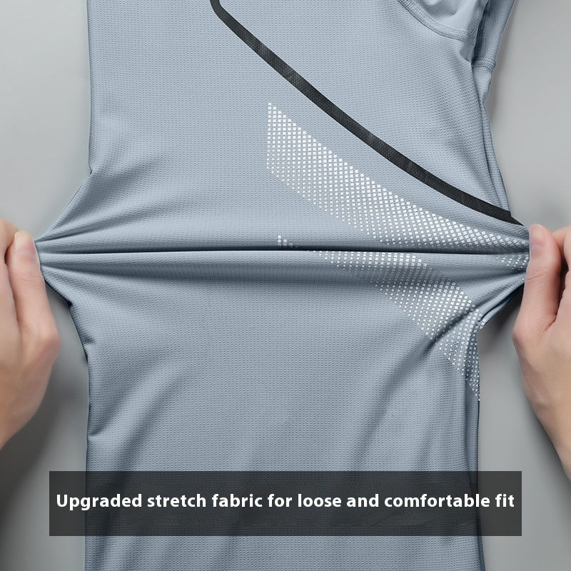 Men's Quick-Drying Running Tee Breathable Workout Top - BKKFinds