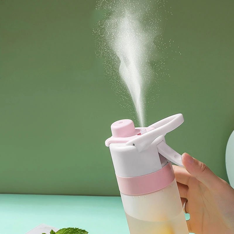 Misting Sports Water Bottle Large Capacity Leakproof Cup - BKKFinds