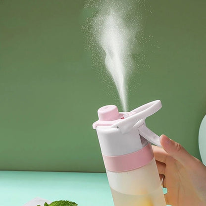 Misting Sports Water Bottle Large Capacity Leakproof Cup - BKKFinds