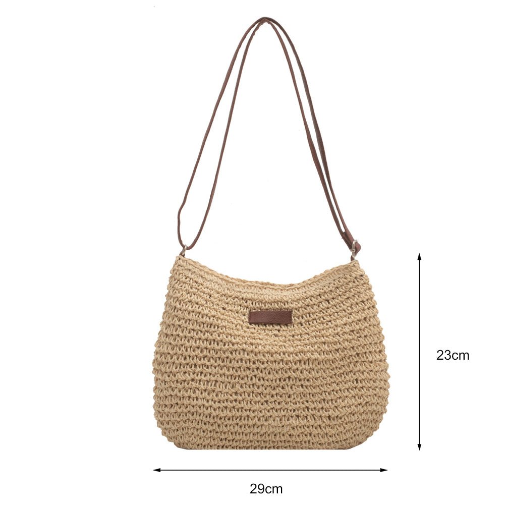 Niche Design Vacation Straw Tote Bag - BKKFinds